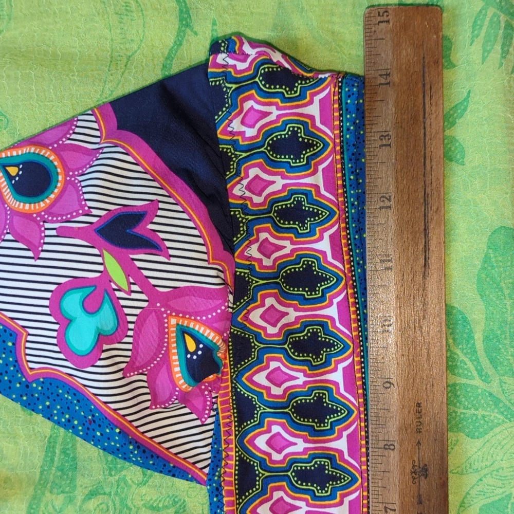 Trina Turk Triangle Bikini Top ' Sri Lanka' M- L *Flaws* - Picture 6 of 12